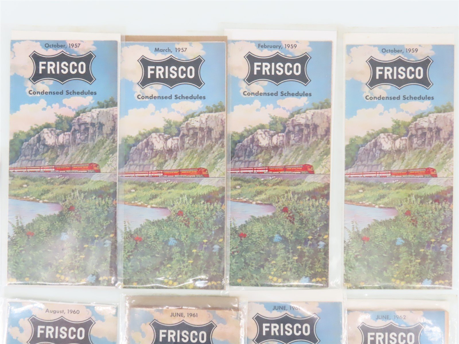 LOT of 17 Vintage SLSF Frisco Railway Public Timetables 1950s/60s