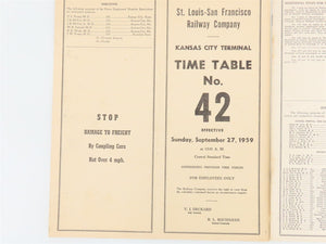 LOT of 4 Vintage SLSF Frisco Railway Employee Timetables 1959 & 1960