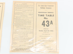 LOT of 5 Vintage SLSF Frisco Railway Employee Timetables 1961, 1962, & 1964