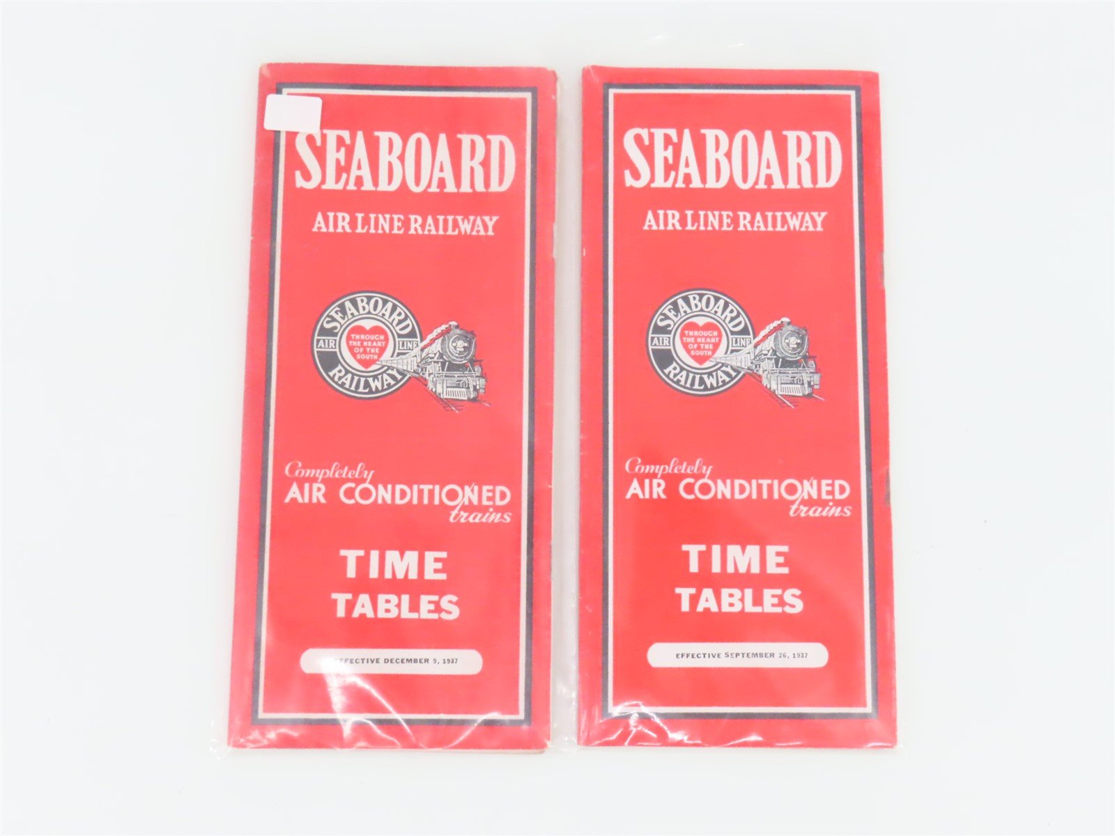 LOT of 6 Vintage SAL Seaboard Air Line Railway Public Timetables 1937