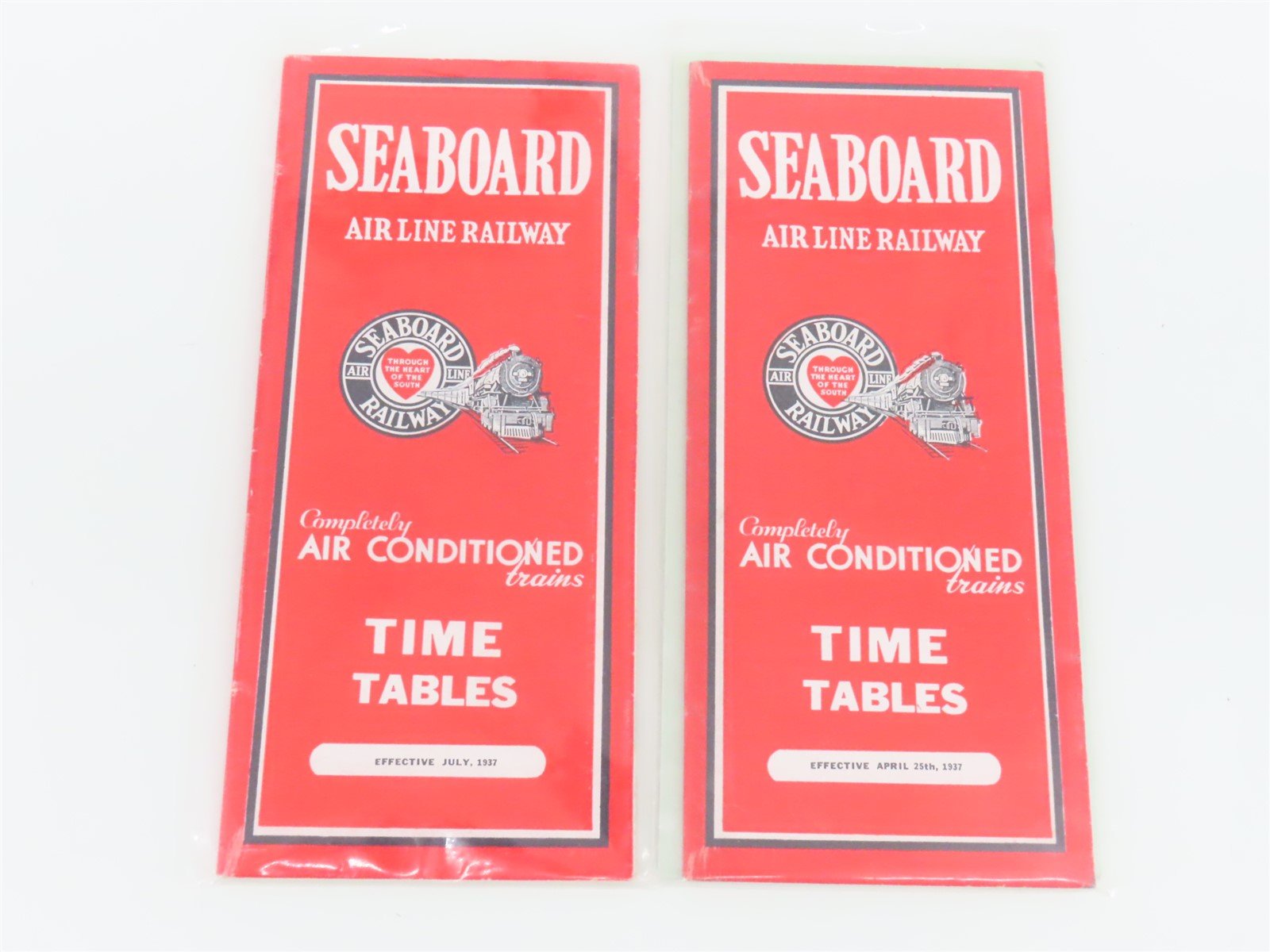 LOT of 6 Vintage SAL Seaboard Air Line Railway Public Timetables 1937