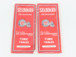 LOT of 6 Vintage SAL Seaboard Air Line Railway Public Timetables 1937