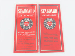 LOT of 6 Vintage SAL Seaboard Air Line Public Timetables 1931, 1933, & 1934