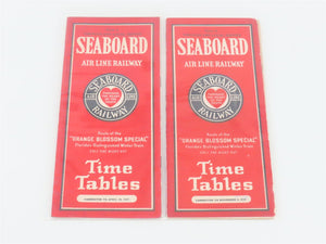 LOT of 6 Vintage SAL Seaboard Air Line Public Timetables 1931, 1933, & 1934