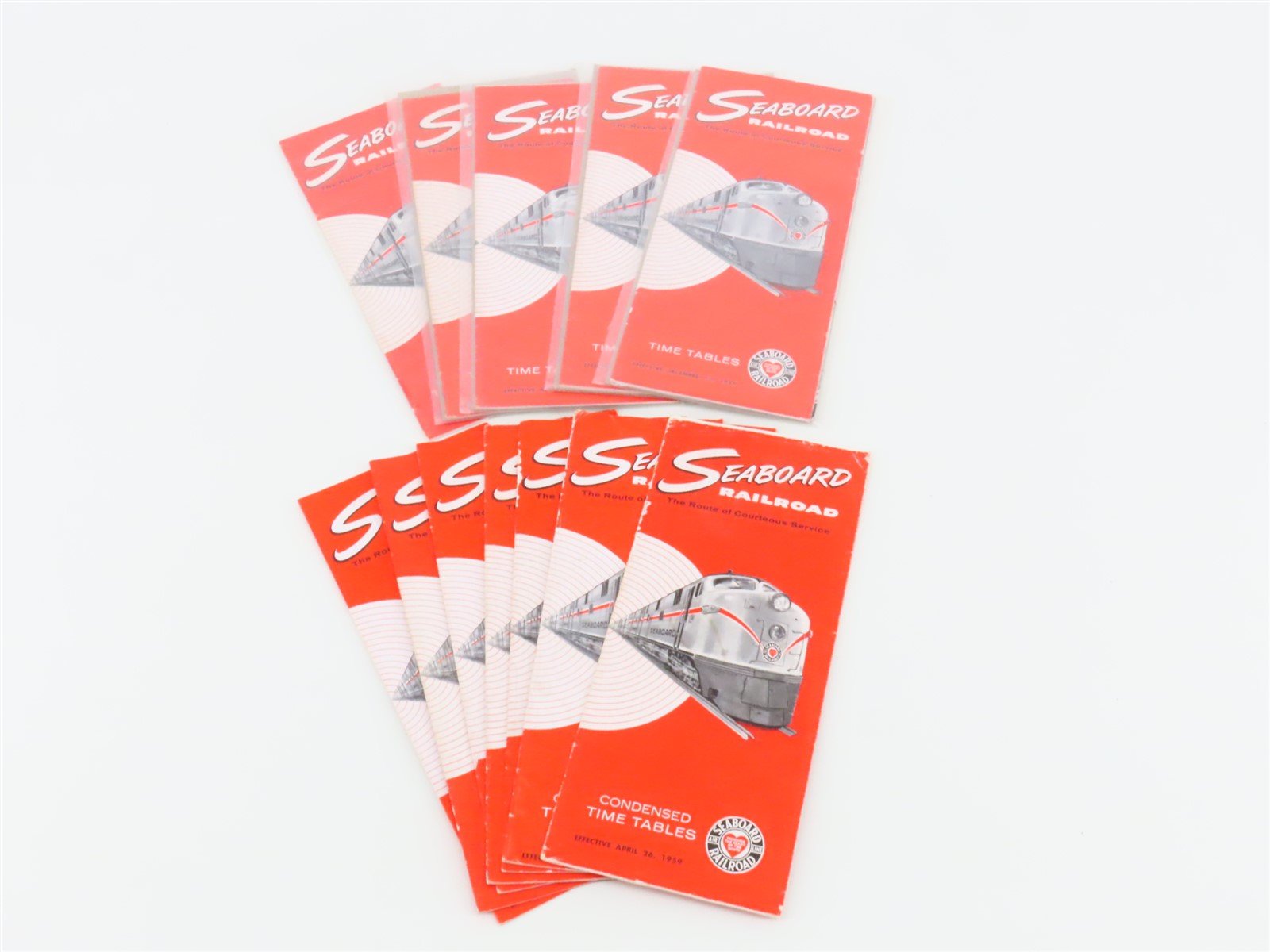 LOT of 12 Vintage SAL Seaboard Air Line Railroad Public Timetables 1959