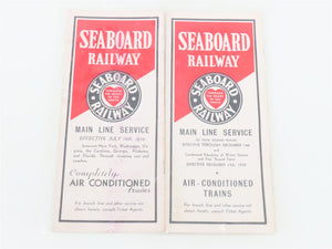 LOT of 8 Vintage SAL Seaboard Air Line Railway Public Timetables 1939