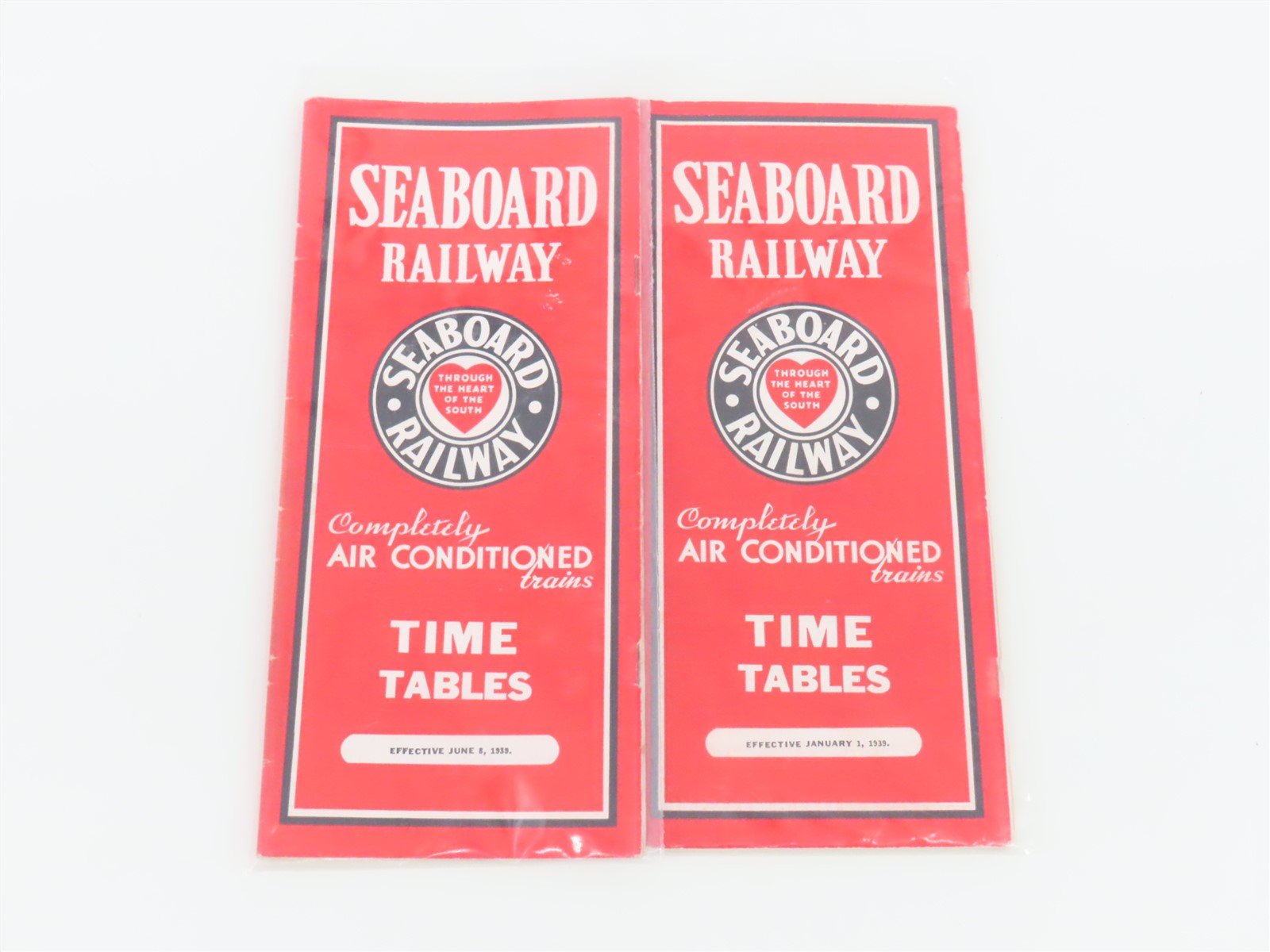 LOT of 8 Vintage SAL Seaboard Air Line Railway Public Timetables 1939