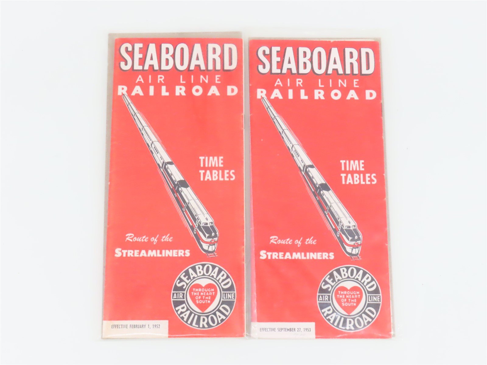 LOT of 10 Vintage SAL Seaboard Air Line Railroad Public Timetables 1950-1959