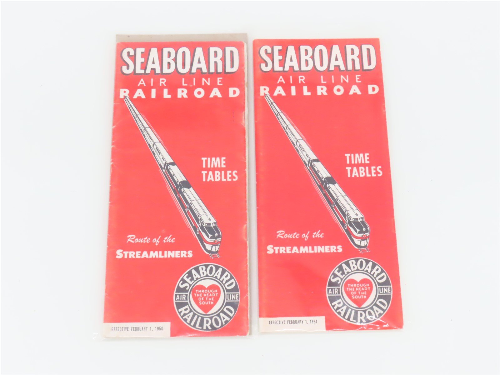 LOT of 10 Vintage SAL Seaboard Air Line Railroad Public Timetables 1950-1959