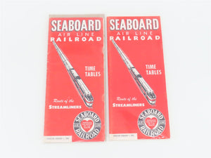 LOT of 10 Vintage SAL Seaboard Air Line Railroad Public Timetables 1950-1959