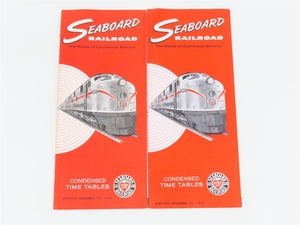 LOT of 10 Vintage SAL Seaboard Air Line Railroad Public Timetables 1950-1959