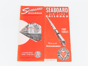 LOT of 10 Vintage SAL Seaboard Air Line Railroad Public Timetables 1950-1959