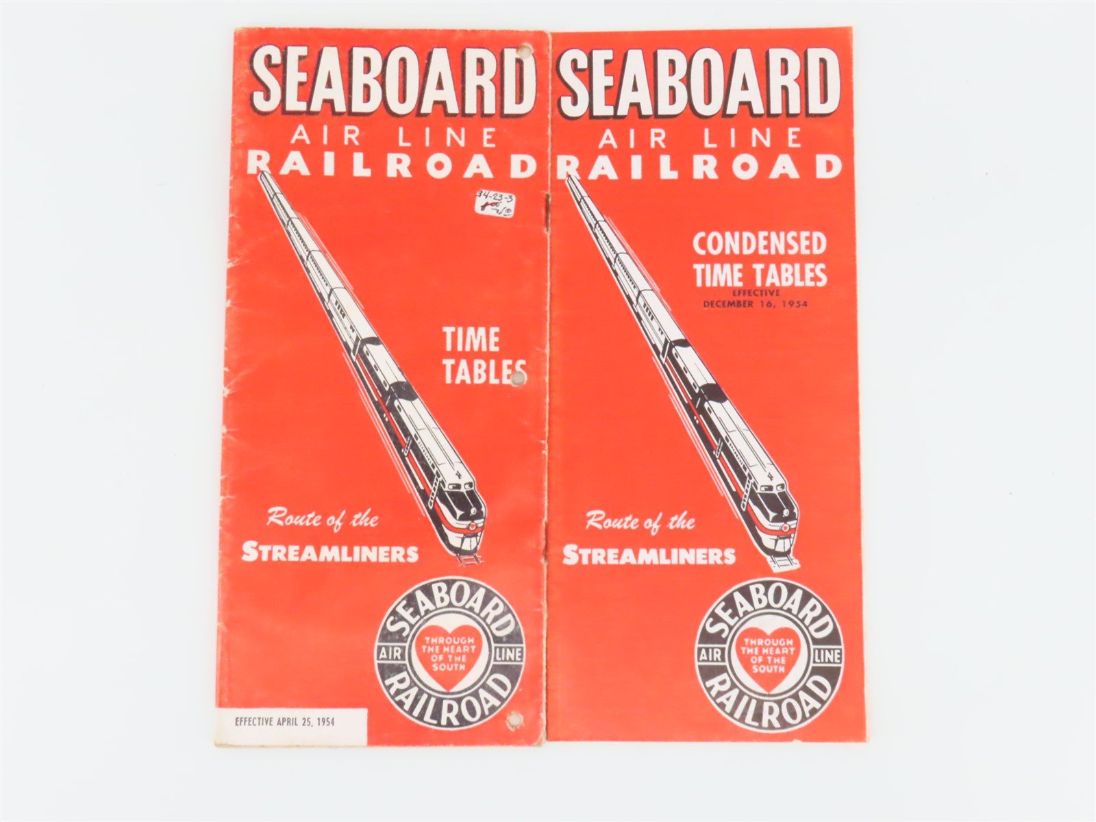 LOT of 12 Vintage SAL Seaboard Air Line Railroad Public Timetables 1954-1957