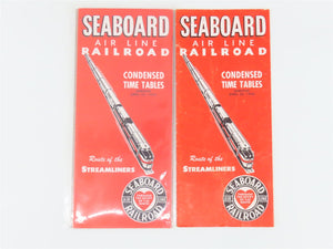 LOT of 12 Vintage SAL Seaboard Air Line Railroad Public Timetables 1954-1957