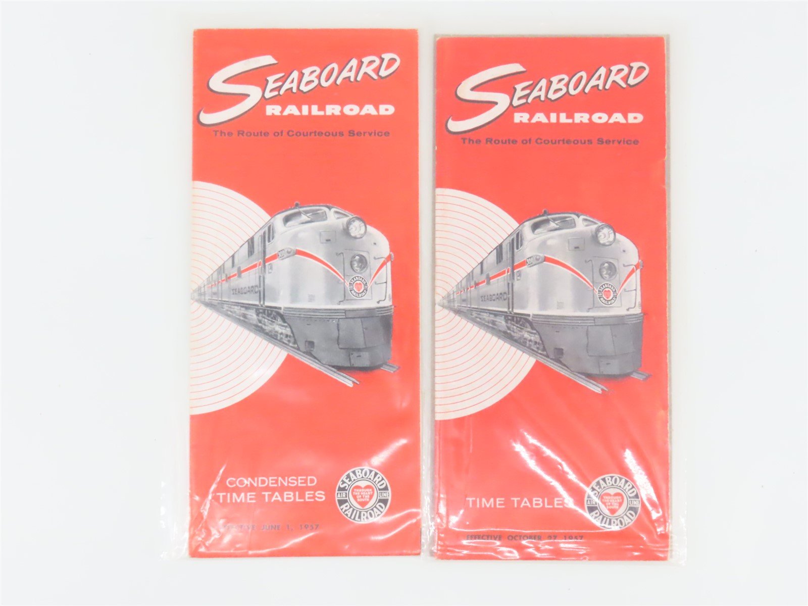 LOT of 12 Vintage SAL Seaboard Air Line Railroad Public Timetables 1954-1957