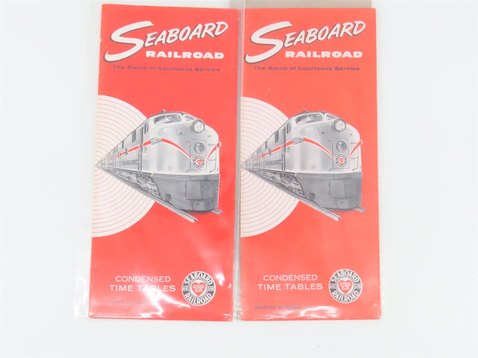 LOT of 12 Vintage SAL Seaboard Air Line Railroad Public Timetables 1954-1957