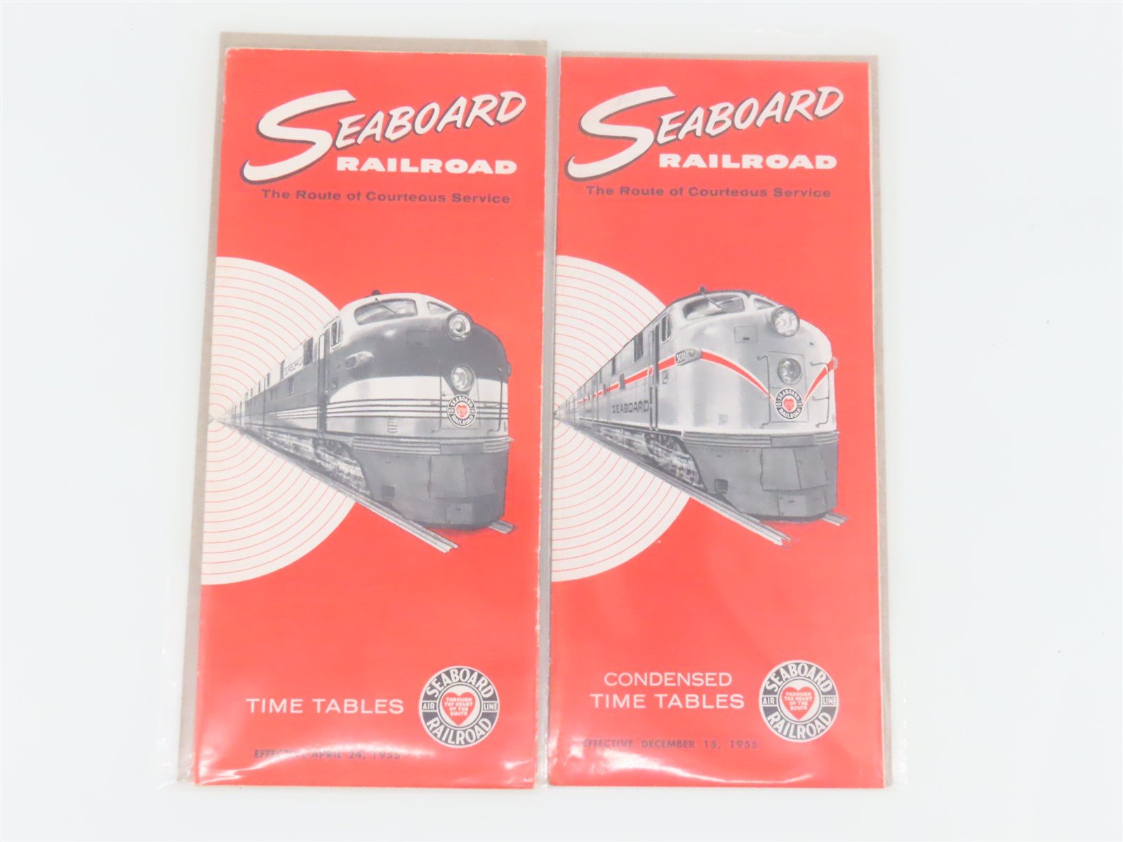 LOT of 12 Vintage SAL Seaboard Air Line Railroad Public Timetables 1954-1957