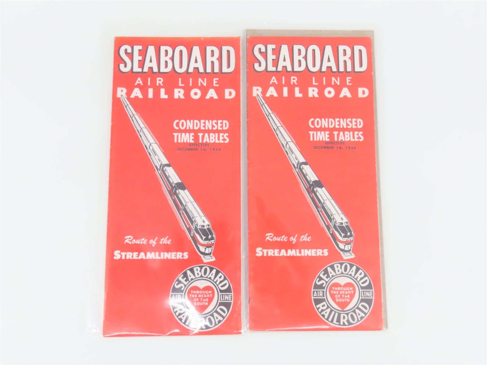 LOT of 12 Vintage SAL Seaboard Air Line Railroad Public Timetables 1954-1957
