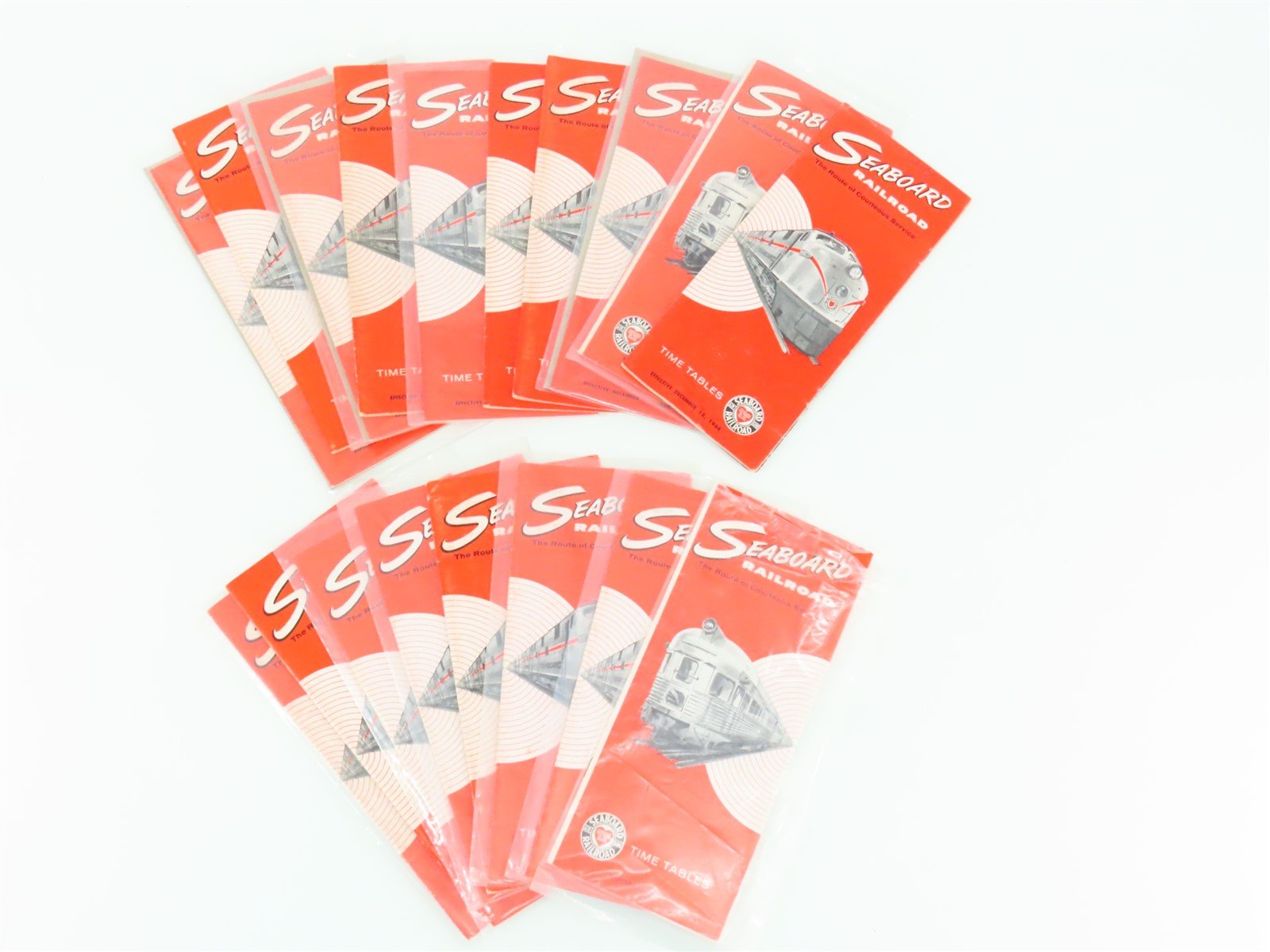 LOT of 18 Vintage SAL Seaboard Air Line Railroad Public Timetables 1964 & 1965