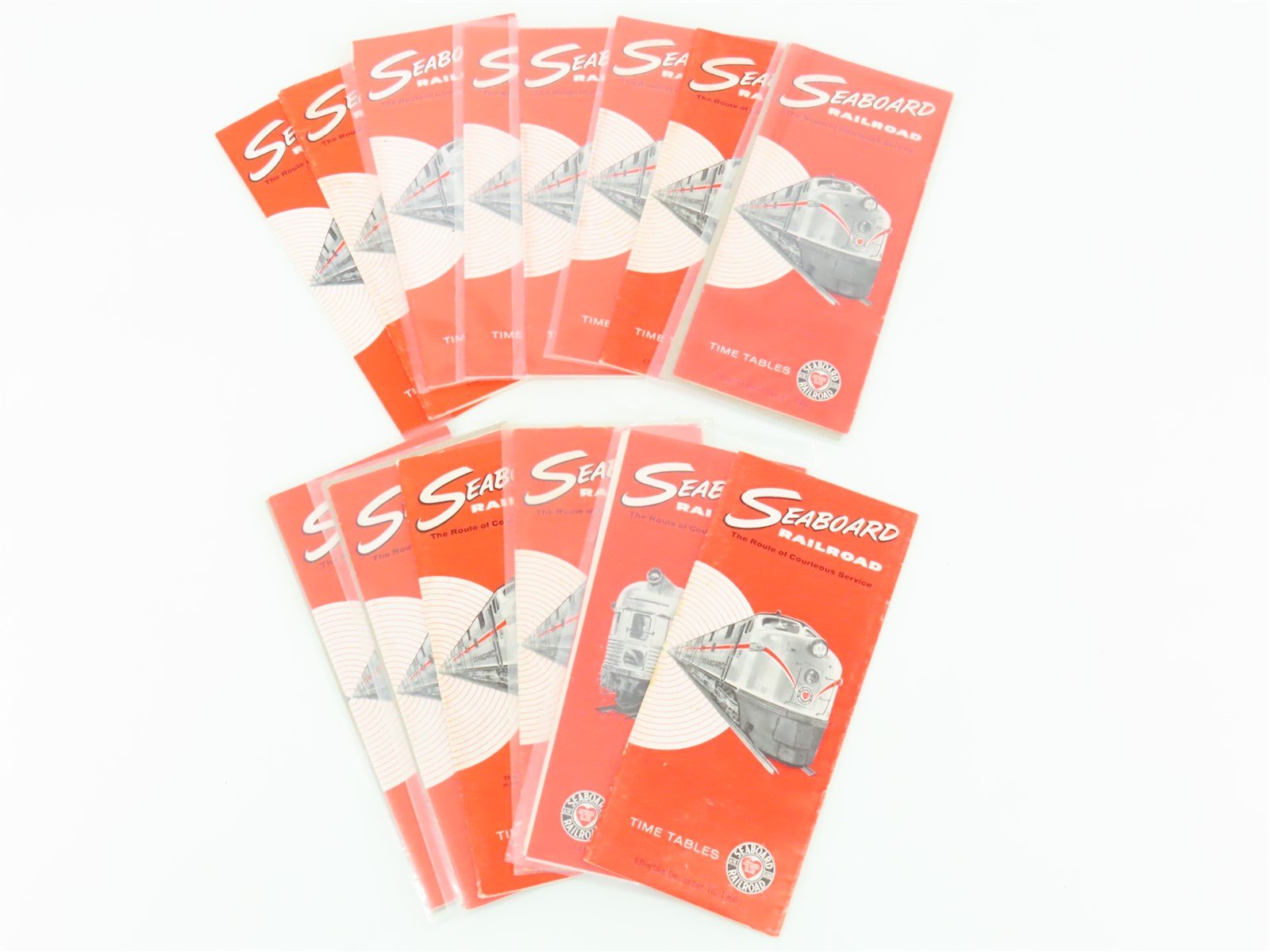 LOT of 14 Vintage SAL Seaboard Air Line Railroad Public Timetables 1966 & 1967