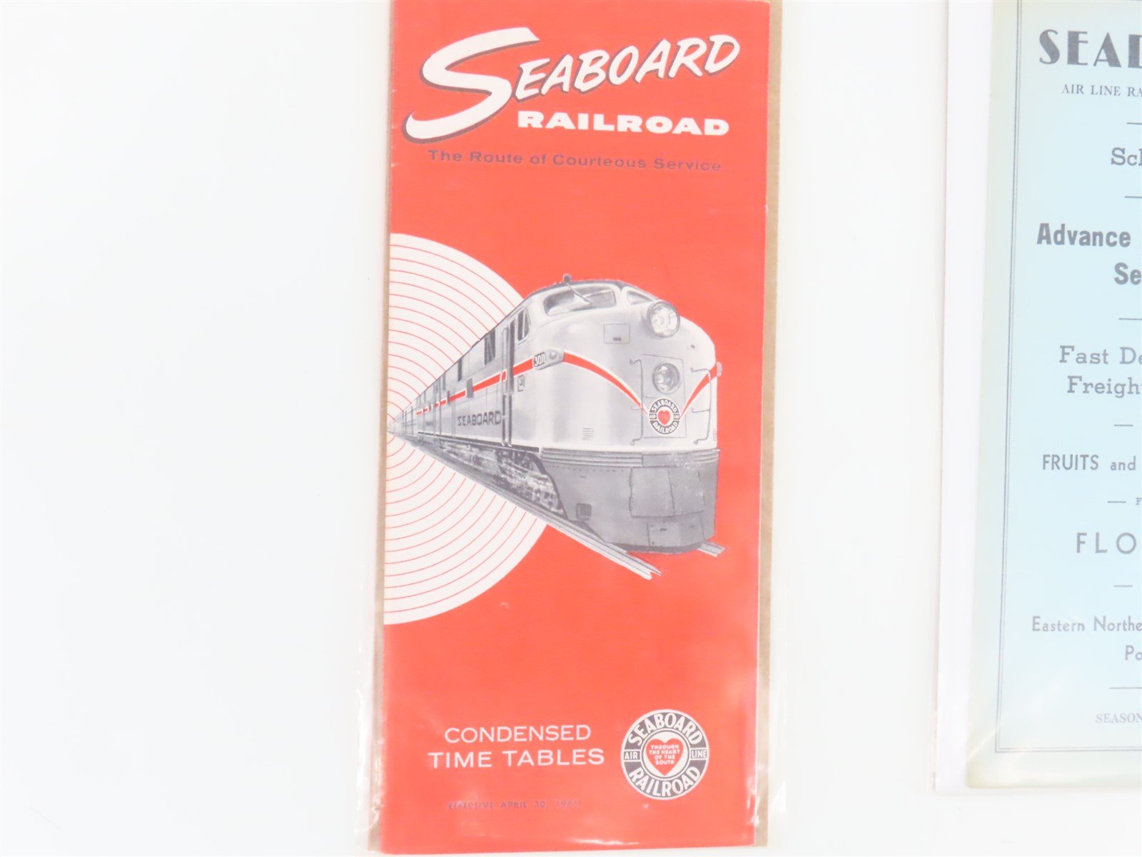LOT of 5 Vintage SAL & SCL Seaboard Public Passenger & Freight Timetables 1960s