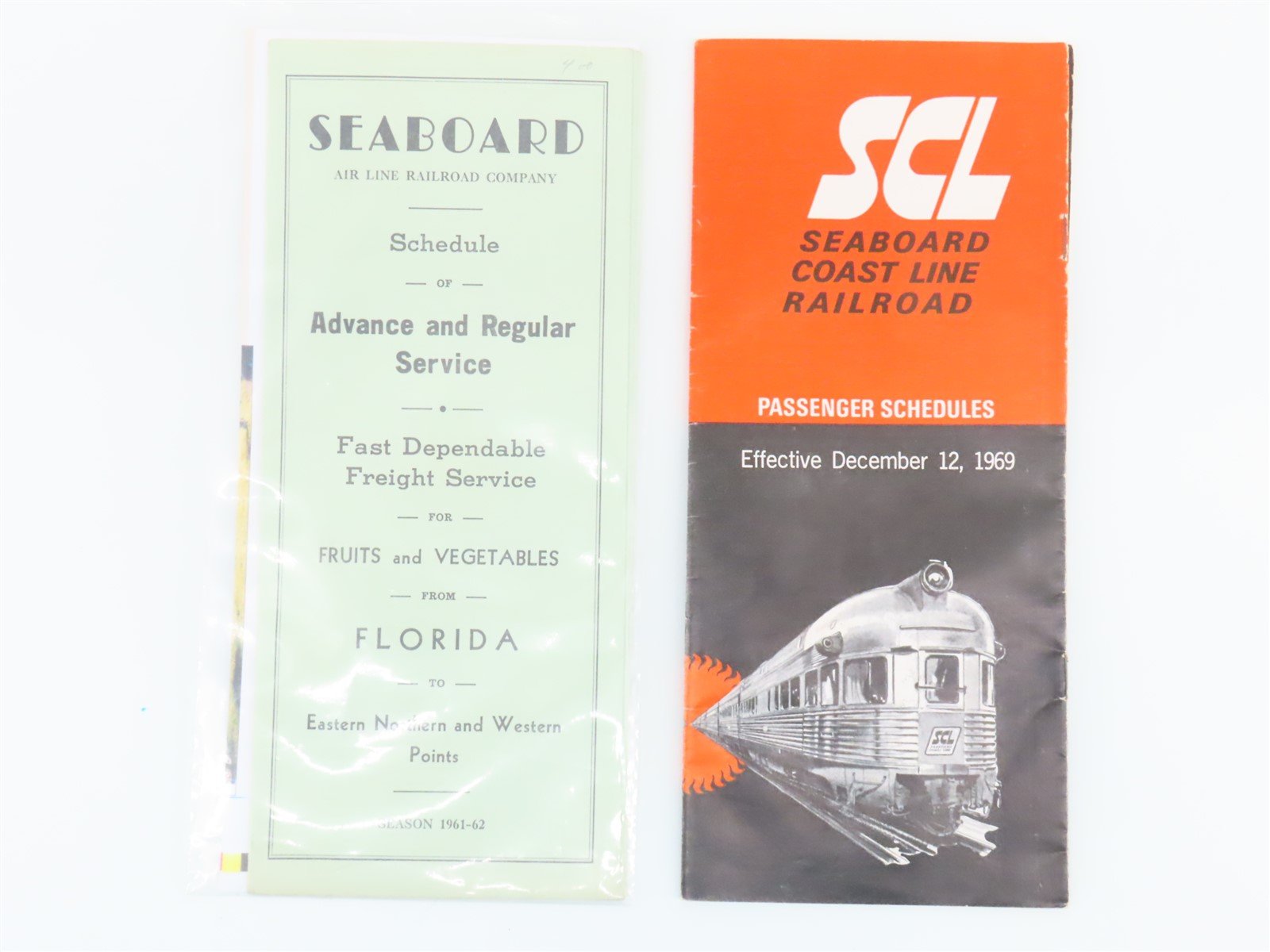 LOT of 5 Vintage SAL & SCL Seaboard Public Passenger & Freight Timetables 1960s