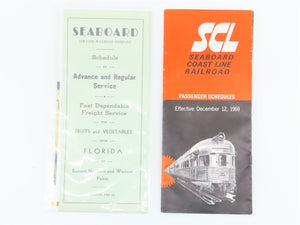 LOT of 5 Vintage SAL & SCL Seaboard Public Passenger & Freight Timetables 1960s