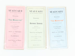 LOT of 3 Vintage SAL Seaboard Air Line Railroad Public Freight Timetables 1950s