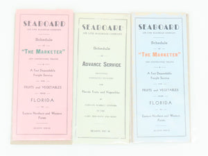 LOT of 3 Vintage SAL Seaboard Air Line Railroad Public Freight Timetables 1950s