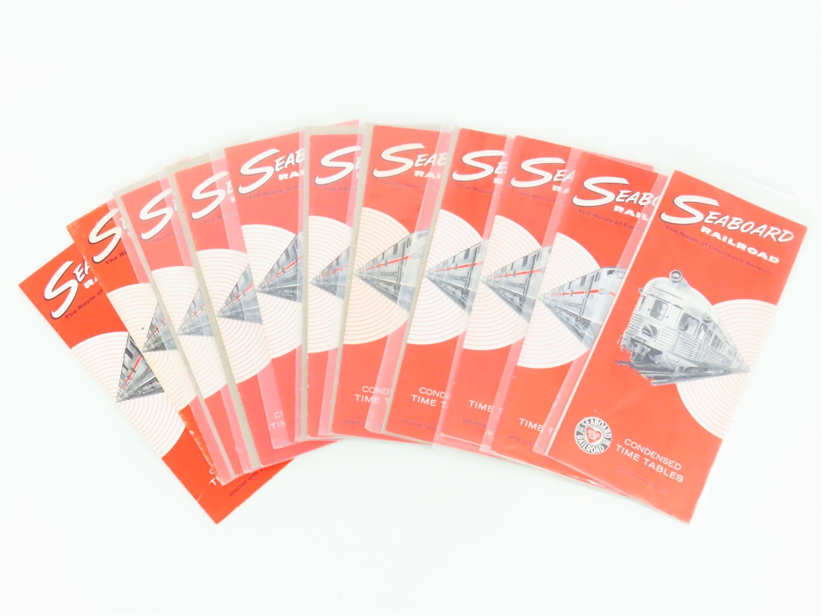 LOT of 10 Vintage SAL Seaboard Air Line Railroad Public Timetables 1960 & 1961