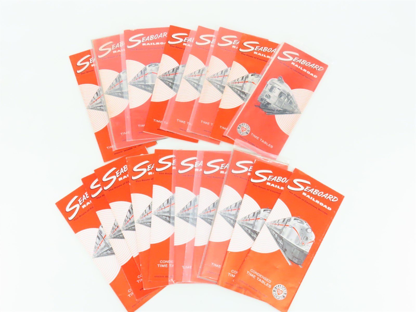 LOT of 18 Vintage SAL Seaboard Air Line Railroad Public Timetables 1962 & 1963