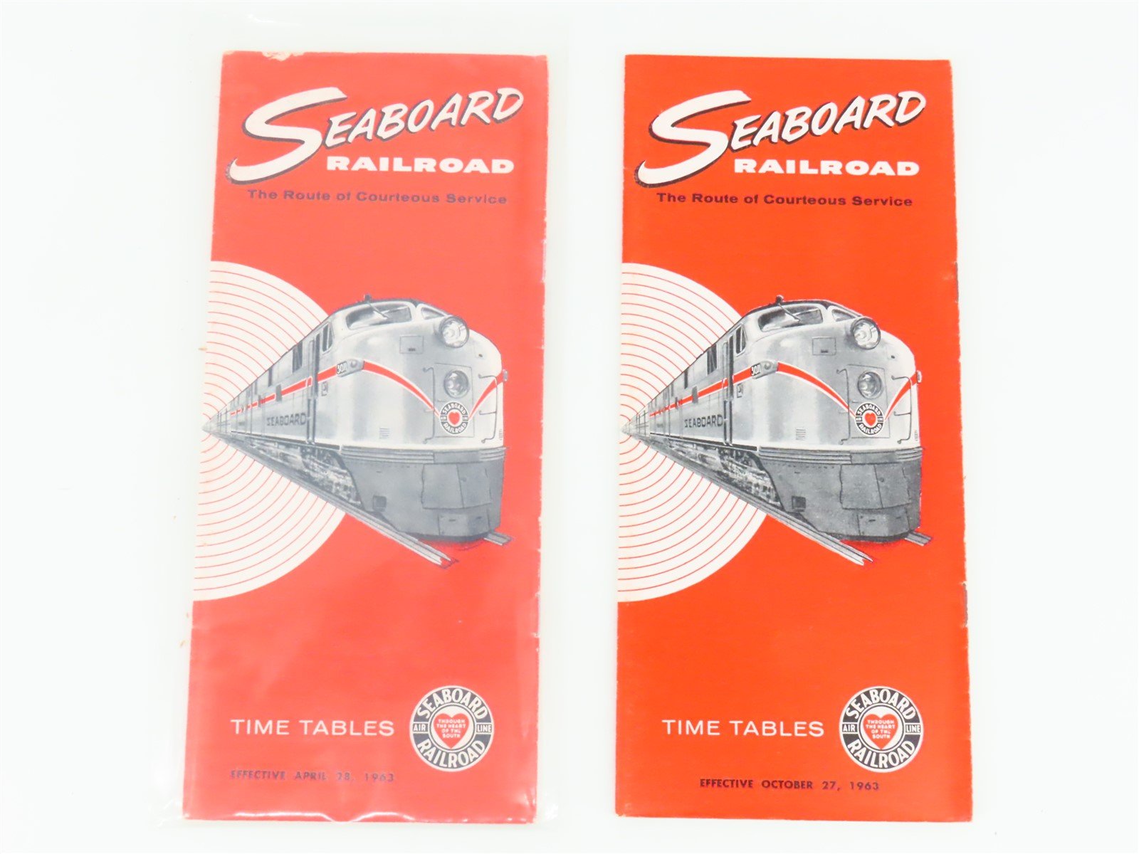 LOT of 18 Vintage SAL Seaboard Air Line Railroad Public Timetables 1962 & 1963