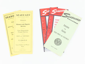 LOT of 5 Vintage SAL Seaboard Air Line Railroad Public Freight Timetables 1960s