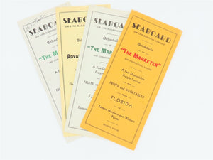 LOT of 4 Vintage SAL Seaboard Air Line Railroad Public Freight Timetables 1950s