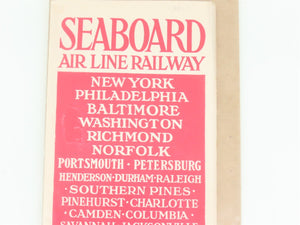 Antique SAL Seaboard Air Line Railway Folder No. 11 Public Timetable Circa 1916