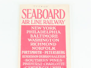 Antique SAL Seaboard Air Line Railway Folder No. 11 Public Timetable Circa 1916