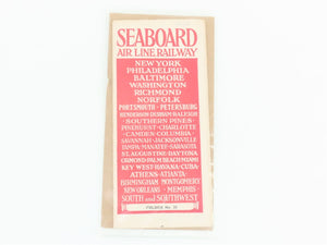 Antique SAL Seaboard Air Line Railway Folder No. 28 Public Timetable 1918