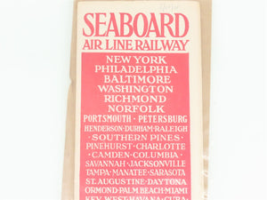 Antique SAL Seaboard Air Line Railway Folder No. 28 Public Timetable 1918