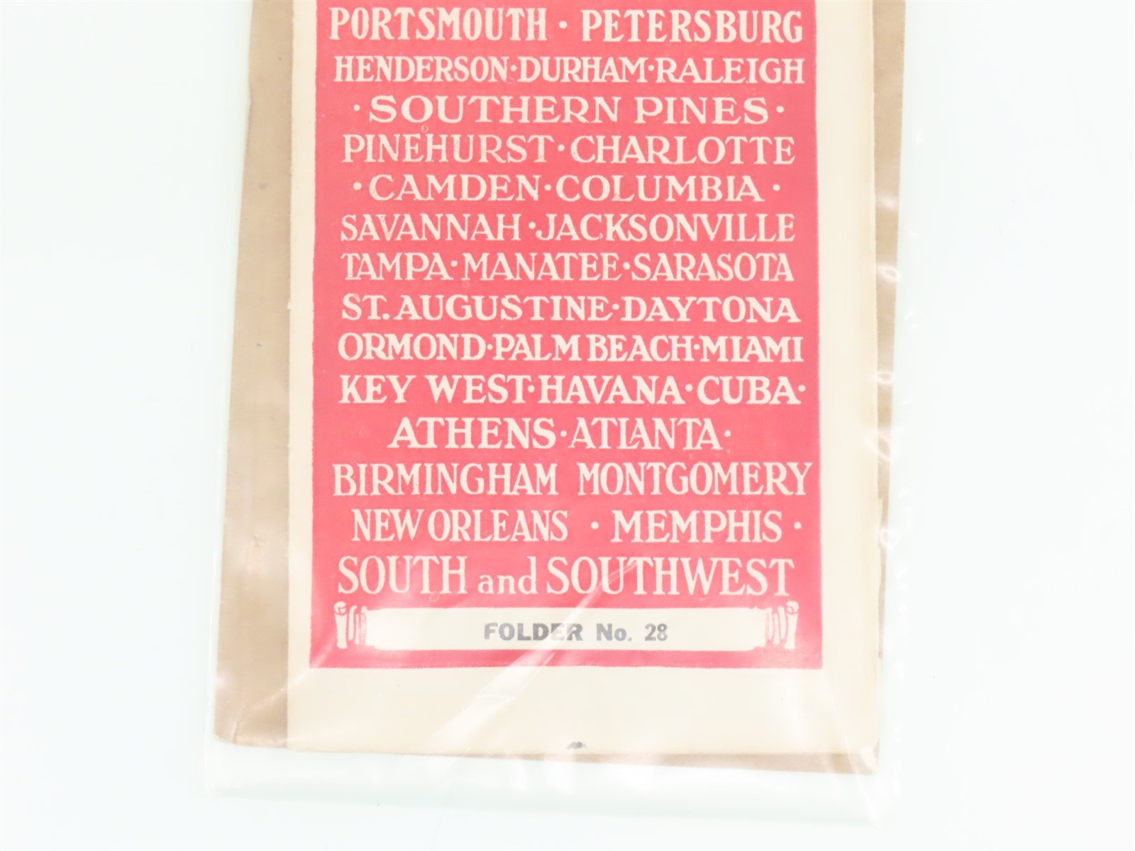 Antique SAL Seaboard Air Line Railway Folder No. 28 Public Timetable 1918