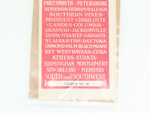 Antique SAL Seaboard Air Line Railway Folder No. 28 Public Timetable 1918