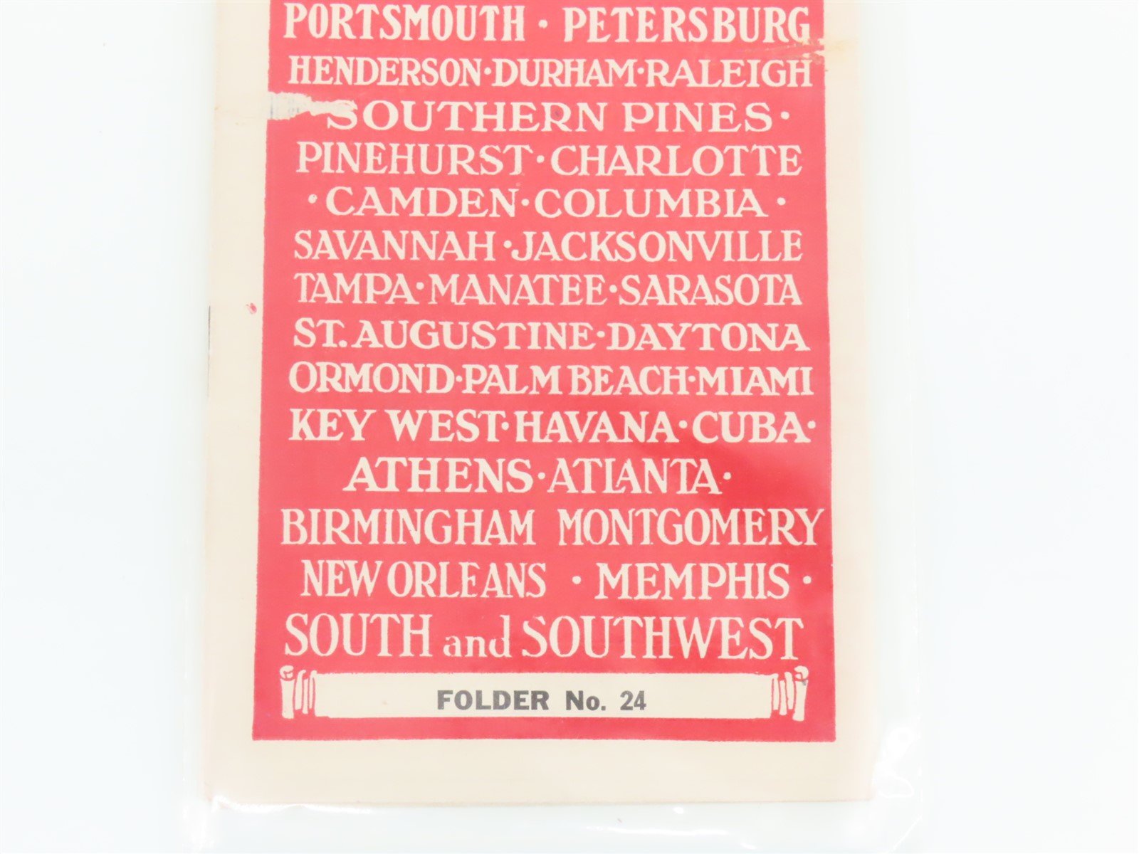 Antique SAL Seaboard Air Line Railway Folder No. 24 Public Timetable 1917