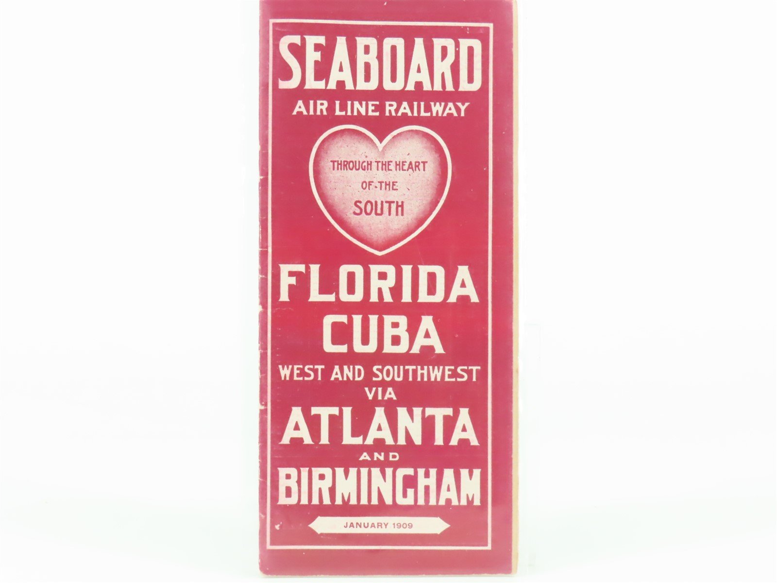Antique SAL Seaboard Air Line Railway Public Timetable 1909