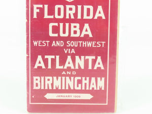 Antique SAL Seaboard Air Line Railway Public Timetable 1909