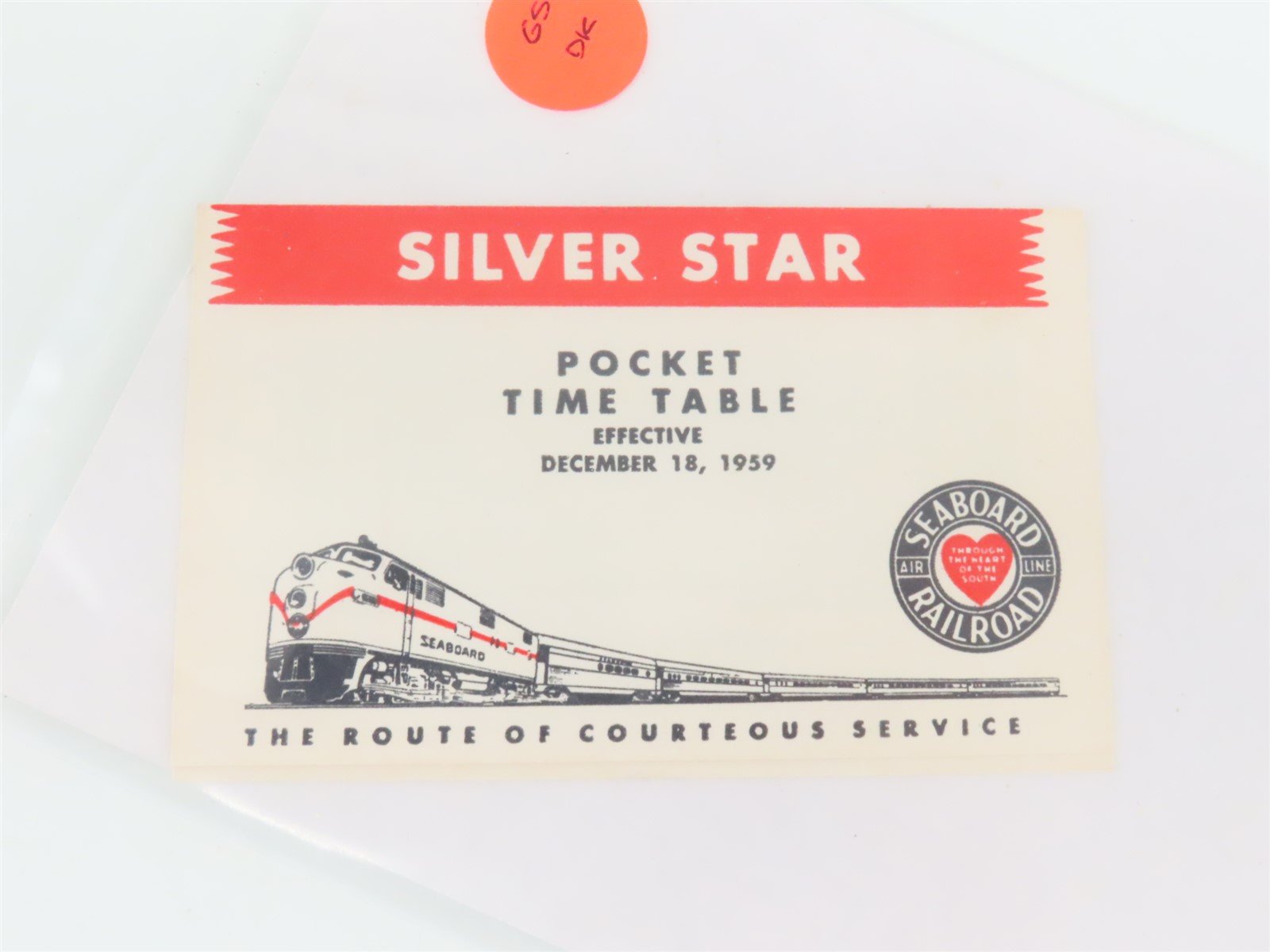 LOT of 6 Vintage SAL Seaboard Air Line Public Timetable Pocket Cards 1950s/60s