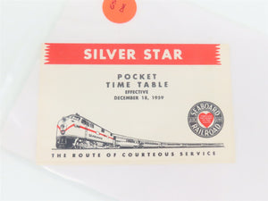 LOT of 6 Vintage SAL Seaboard Air Line Public Timetable Pocket Cards 1950s/60s