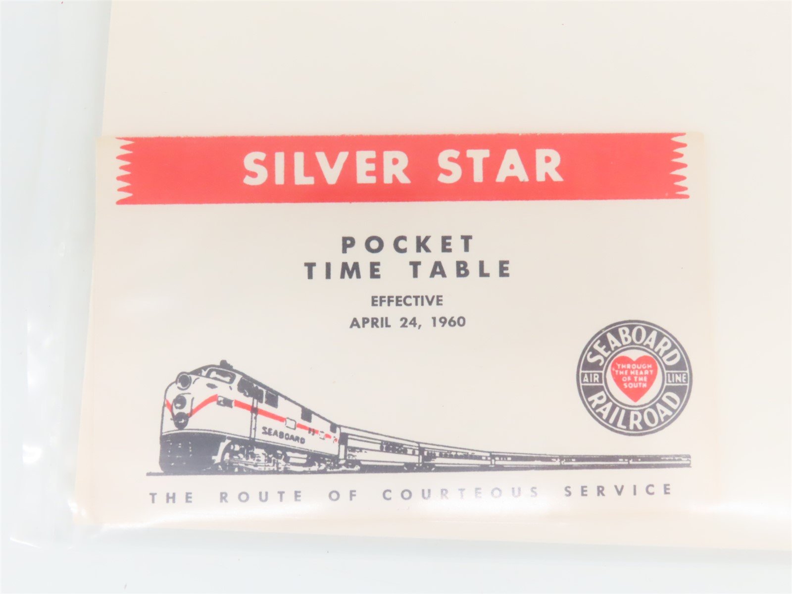 LOT of 6 Vintage SAL Seaboard Air Line Public Timetable Pocket Cards 1950s/60s