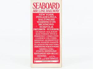 Antique SAL Seaboard Air Line Railway Public Timetable 1913