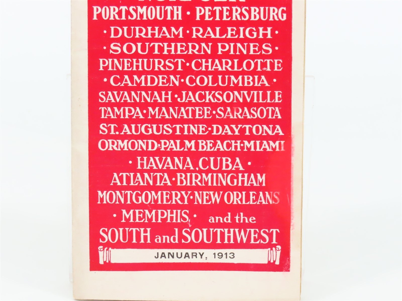 Antique SAL Seaboard Air Line Railway Public Timetable 1913