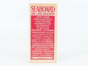 Antique SAL Seaboard Air Line Railway Public Timetable 1913