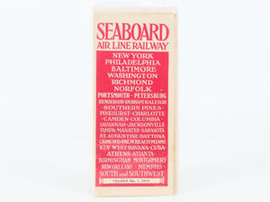 Antique SAL Seaboard Air Line Railway Folder No. 1 Public Timetable 1915